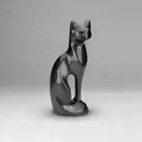 Graceful Sitting Cat Urn - Black